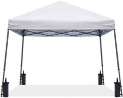 ABCCANOPY front view of white canopy showing full shelter and easy access benefit