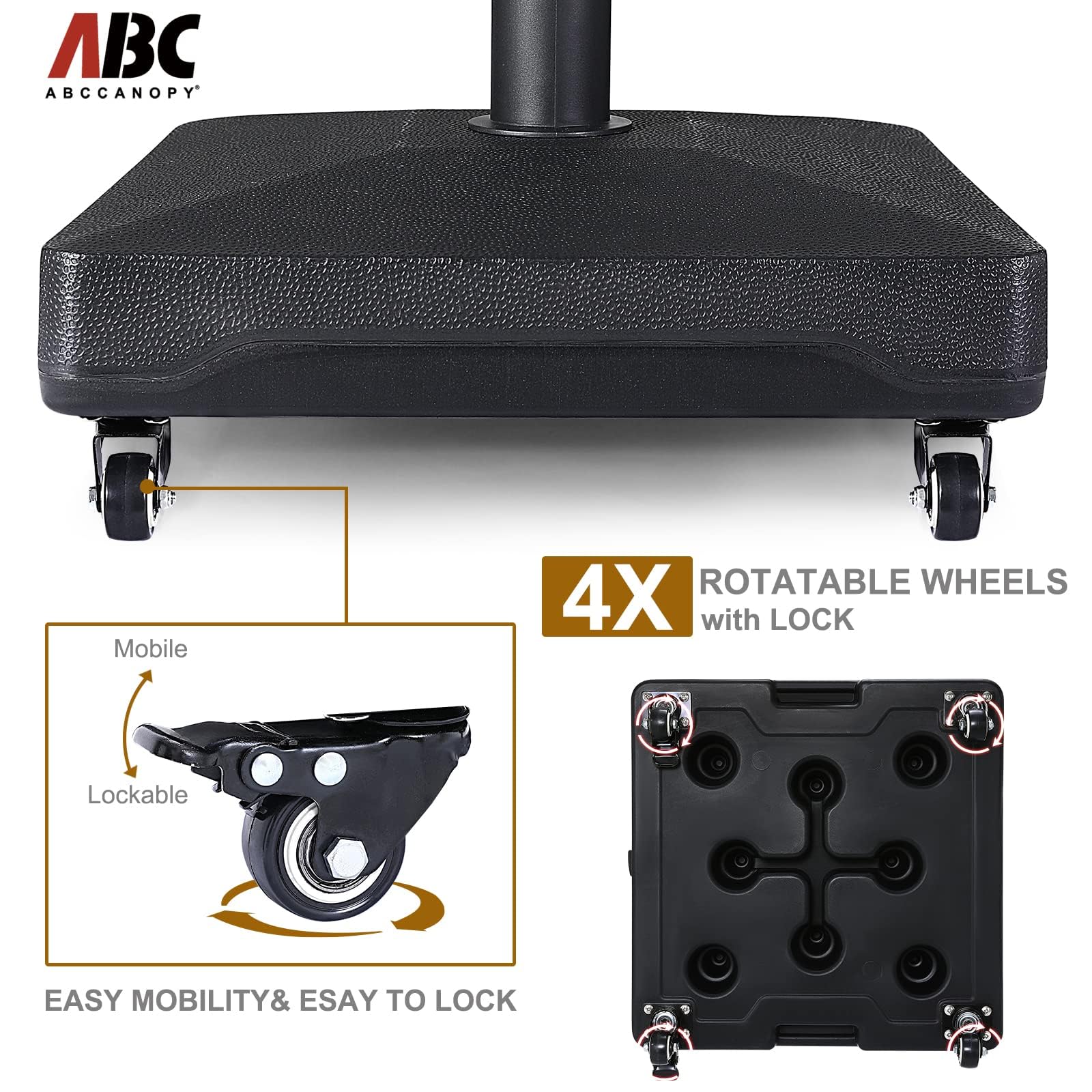 ABCCANOPY built-in handles visible for easy lifting and moving convenience