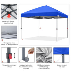 ABCCANOPY adjustable legs detail showing three-height customization benefit
