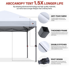 ABCCANOPY adjustable leg locking system for custom height and stability