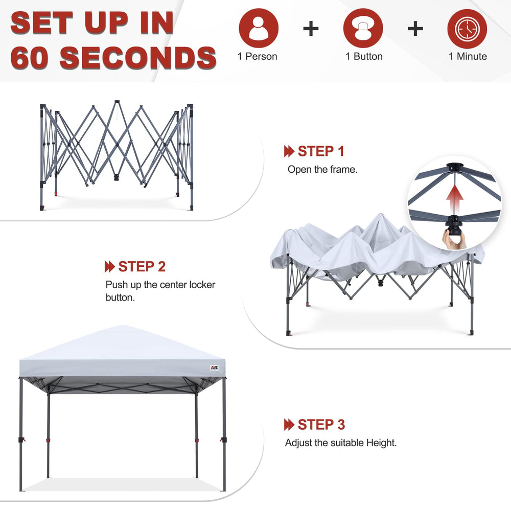 ABCCANOPY sandbags attached to legs providing extra stability in wind