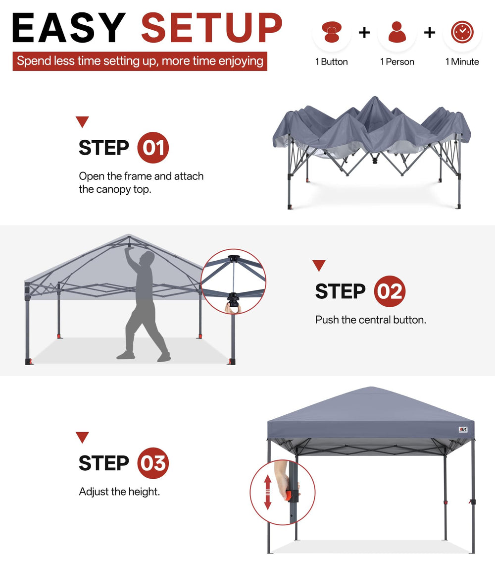 ABCCANOPY sandbags and straps displayed for added wind stability