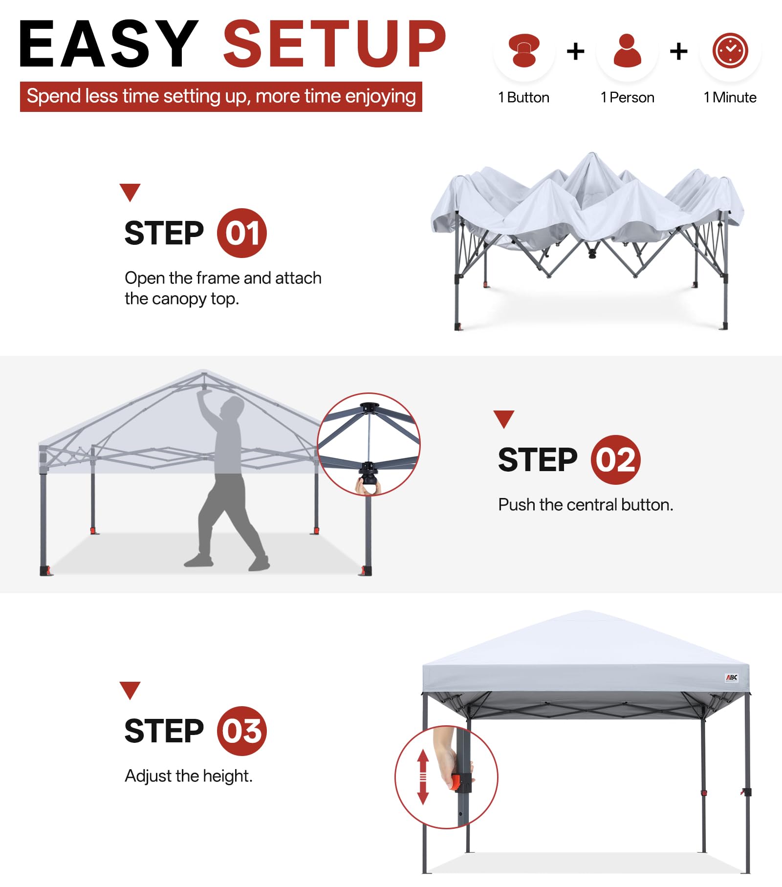 ABCCANOPY sandbags attached to legs adding wind resistance and security