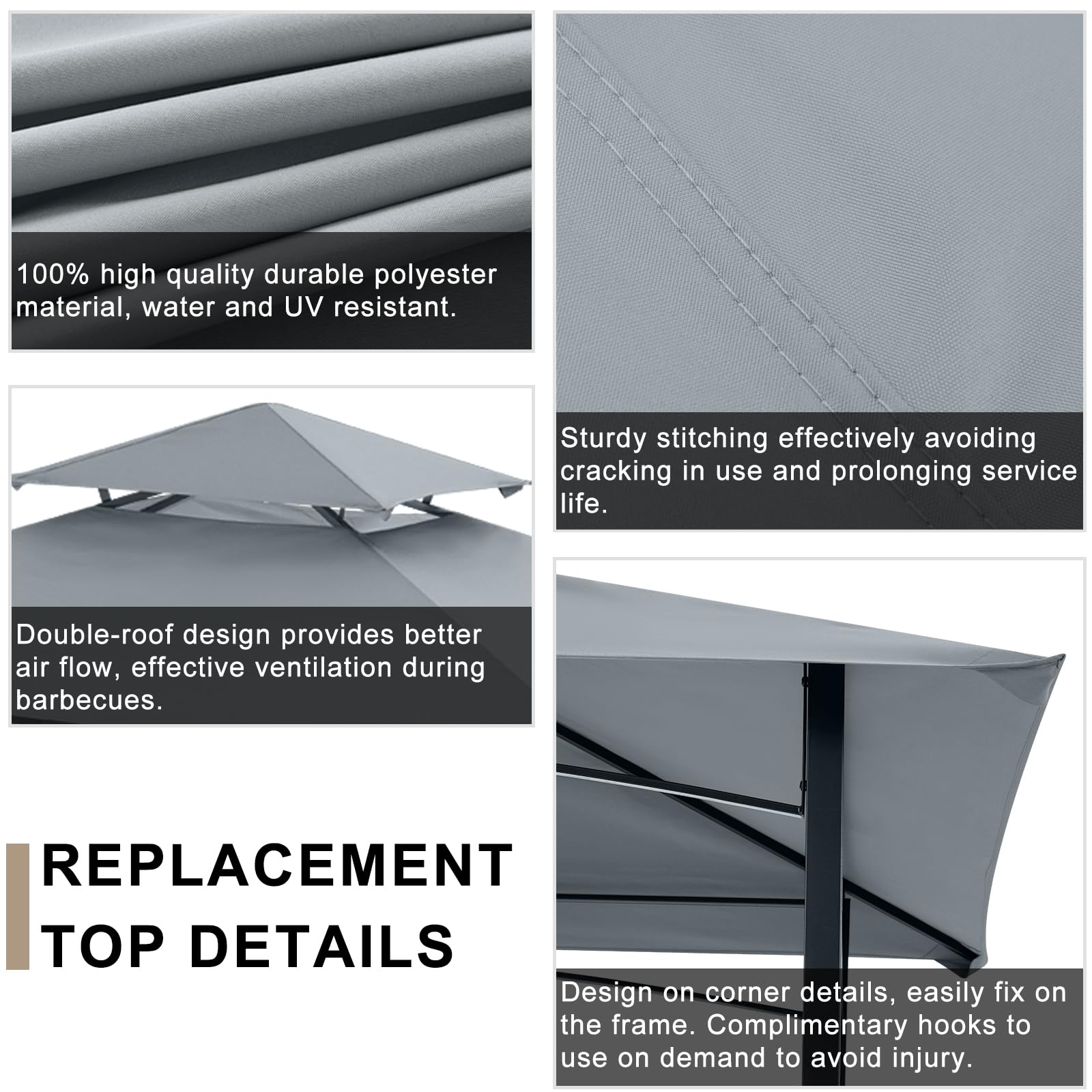 ABCCANOPY canopy next to grill showing size and usable coverage benefit