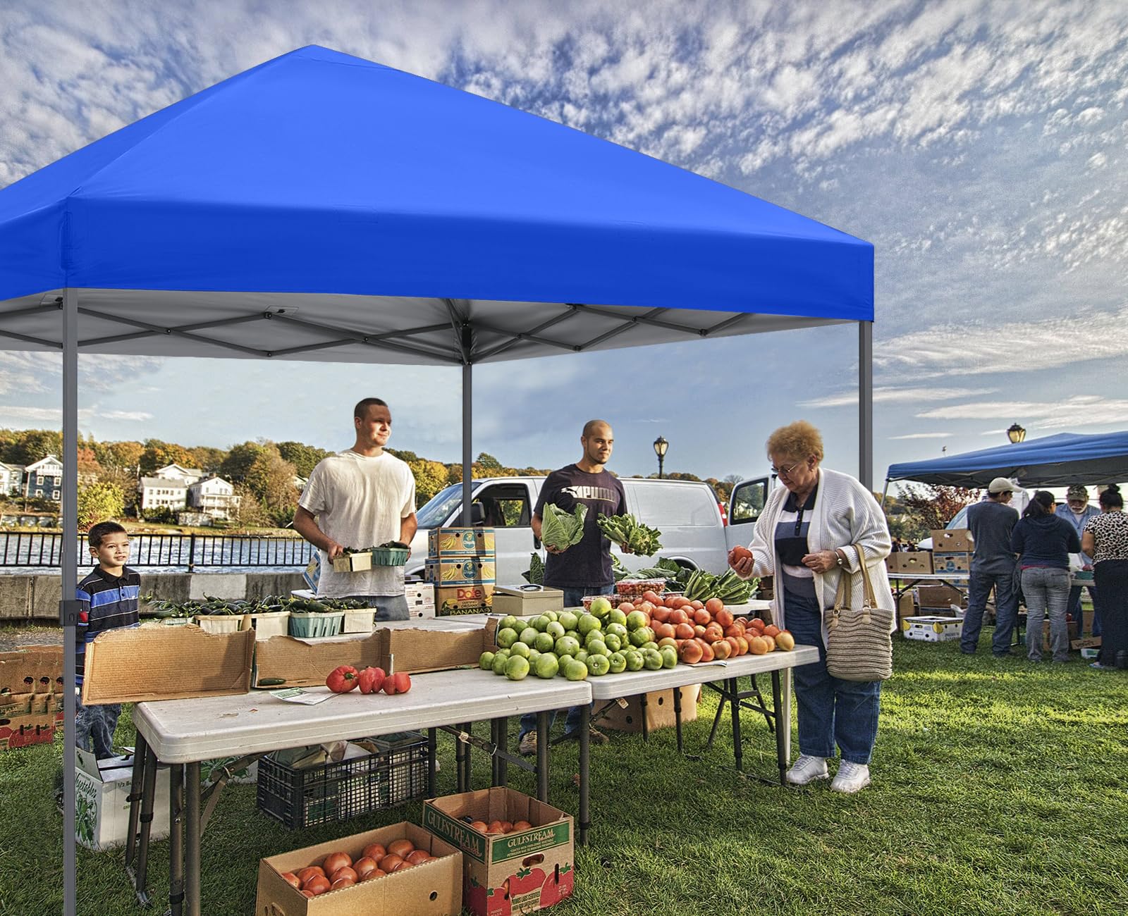 ABCCANOPY size comparison with person demonstrating covered area benefit