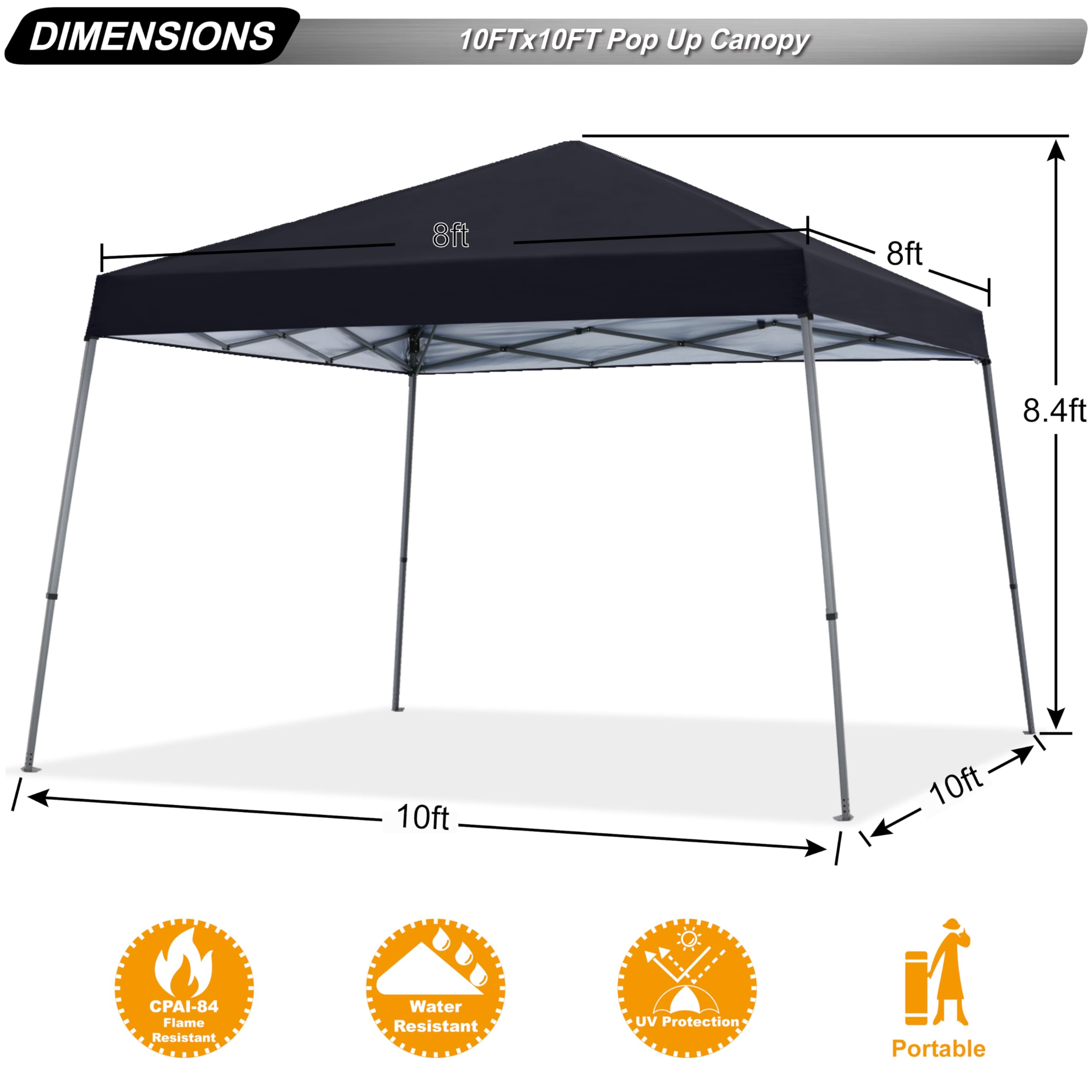ABCCANOPY inner silver-coated top fabric blocking UV and heat
