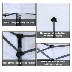 ABCCANOPY underside showing attachment points and reinforced seams for secure fit