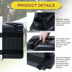 ABCCANOPY Velcro strap fastened to canopy leg for quick secure attachment