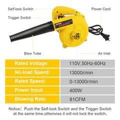 Abeden blower in use on patio pushing leaves for faster outdoor cleanup