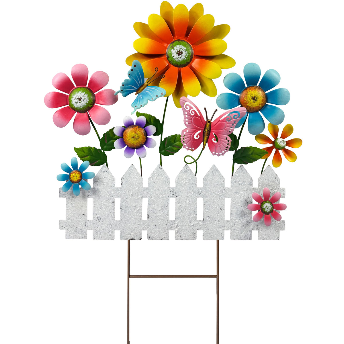 ABELOTS front view showing colorful fence and flowers, boosts curb appeal