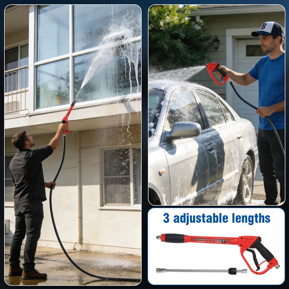 Abidaosi extended wand reaching high windows for safer cleaning