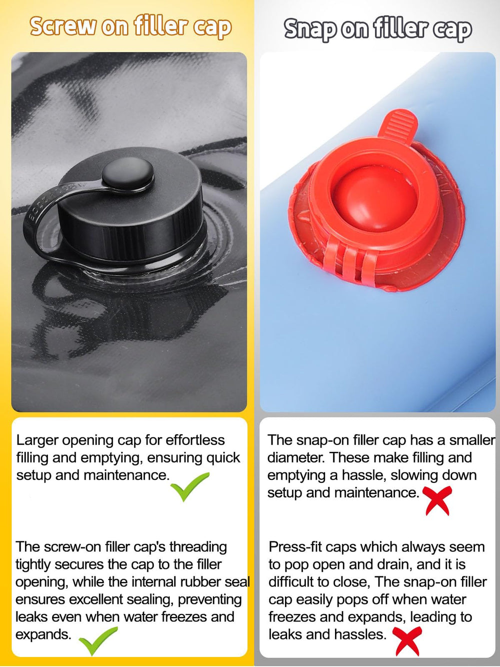 Abimars tubes in use along a pool edge providing a tight cover seal