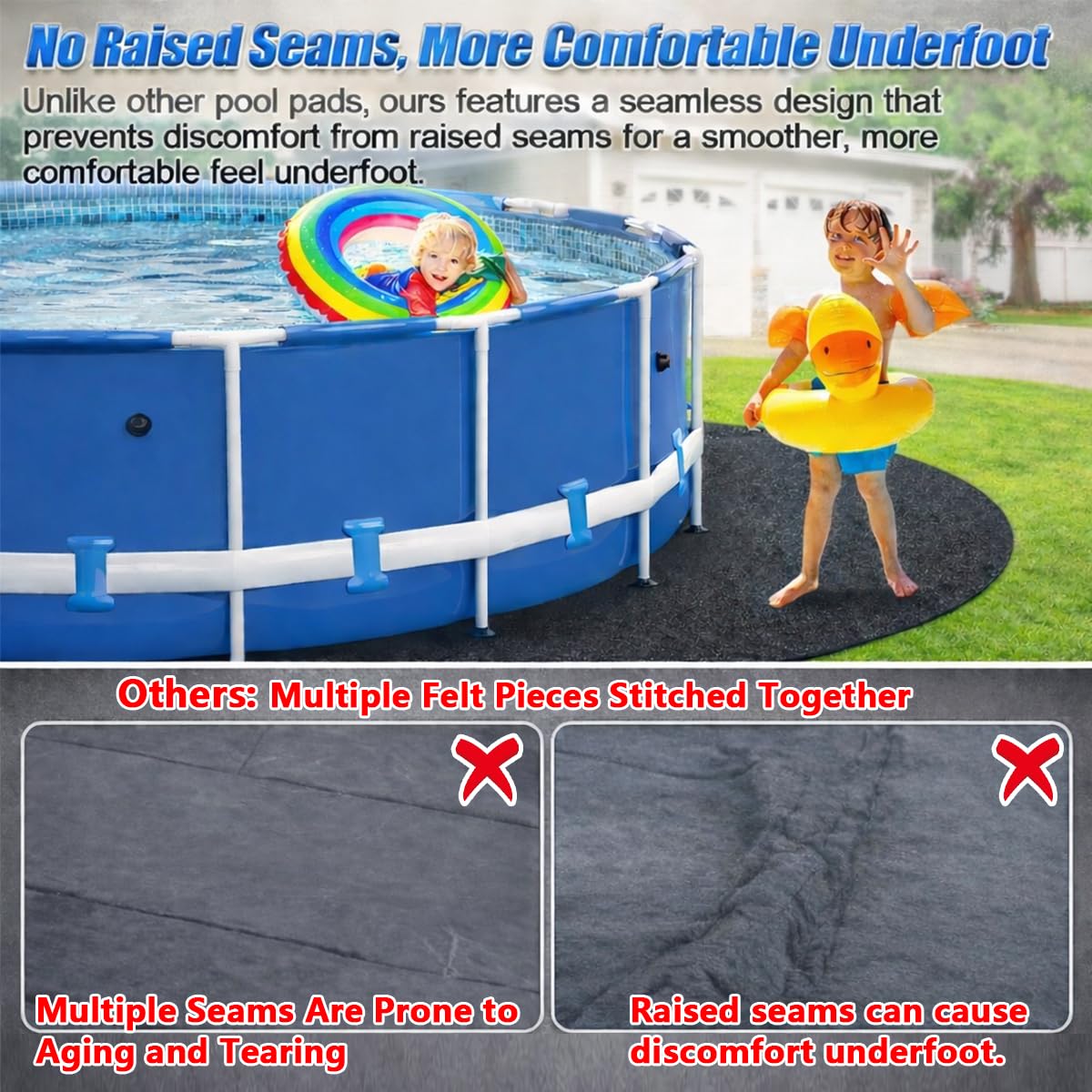 Abimars pad installed under pool illustrating cushioning and moisture barrier benefits