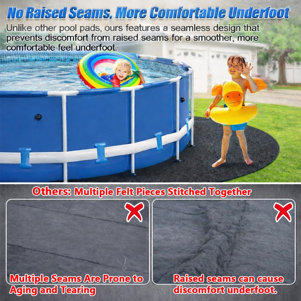 Abimars pad installed under pool illustrating cushioning and moisture barrier benefits