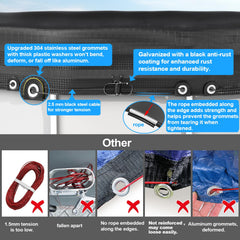 Abimars black-coated 2.5mm steel cable and rust-resistant winch installed for secure fit