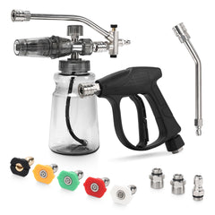 ABOSUN foam cannon front view showing robust gun and tank beneficial for control