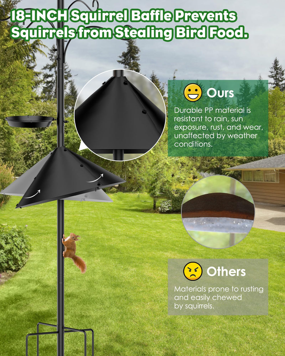 aboutool metal basin shown with water for easy bird bathing