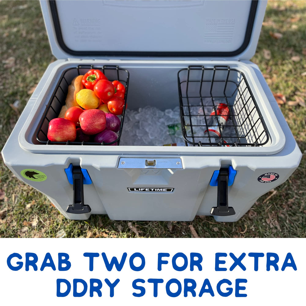 Above Sea Level basket installed in cooler keeping food elevated and dry