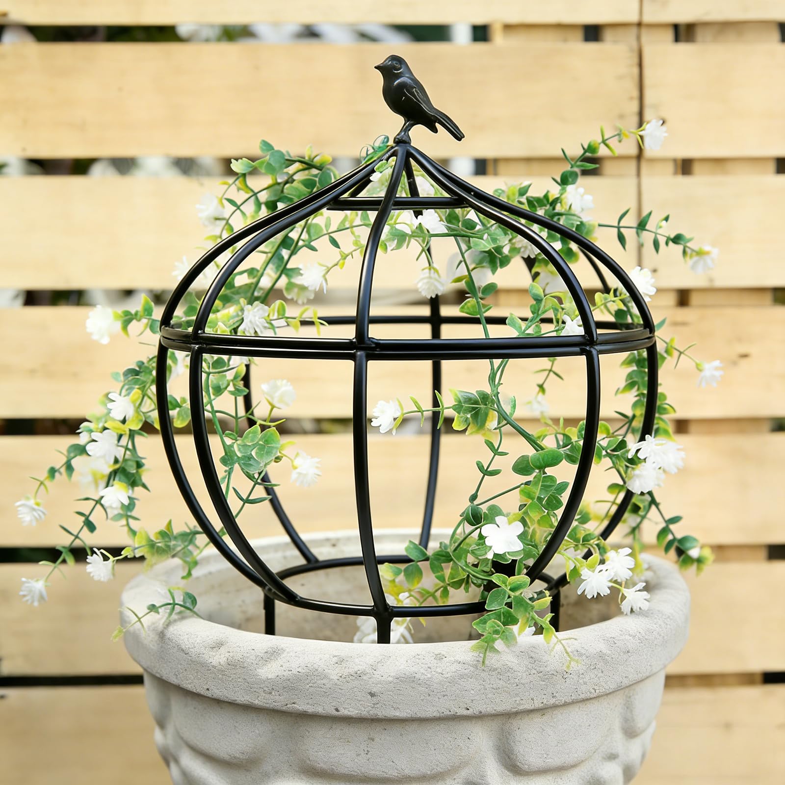 aboxoo front view obelisk showing compact decorative plant support and height benefit