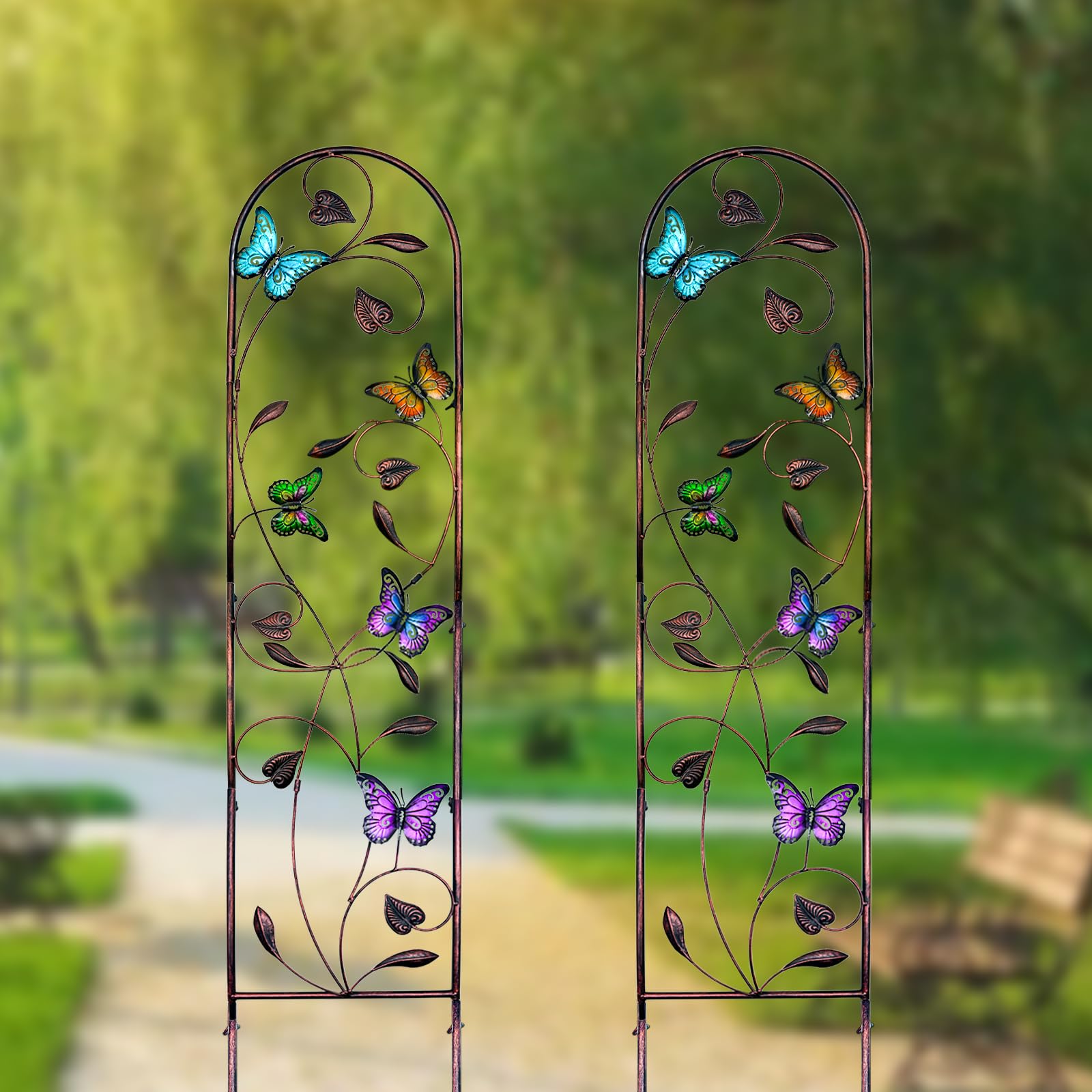 aboxoo trellis next to person showing scale and installation height