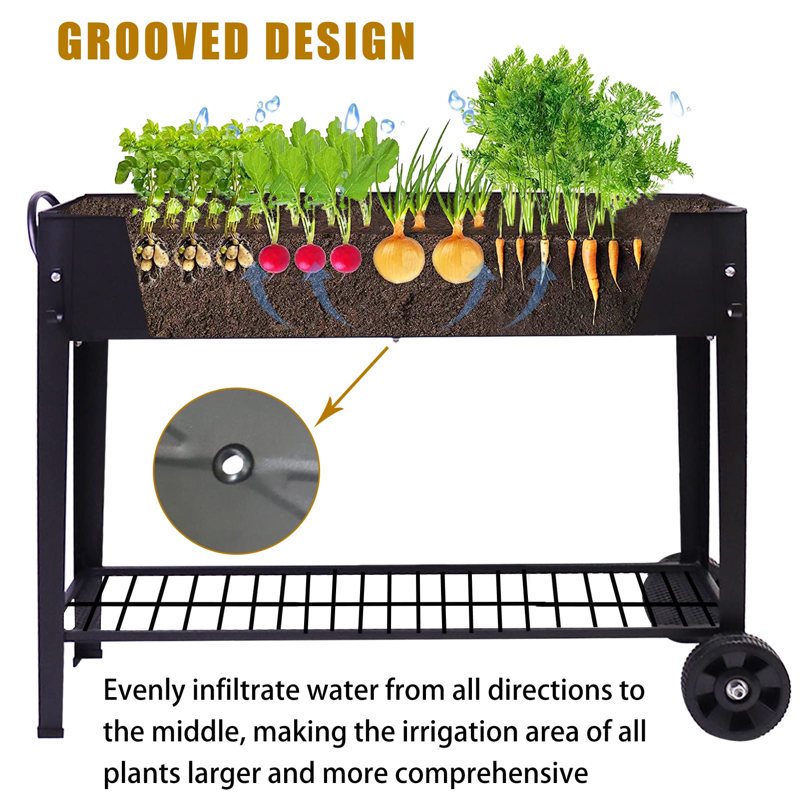 aboxoo wheels and handle detail showing mobility for effortless repositioning