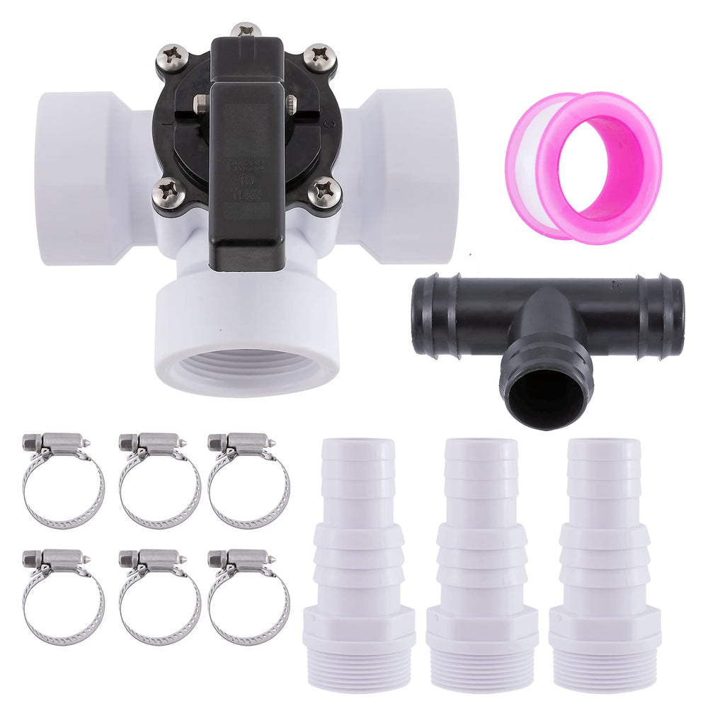 Abplag front view of 3-way diverter valve showing ports and handwheel for easy control