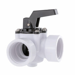 Abplag valve connected to garden hose demonstrating quick flow redirection benefit