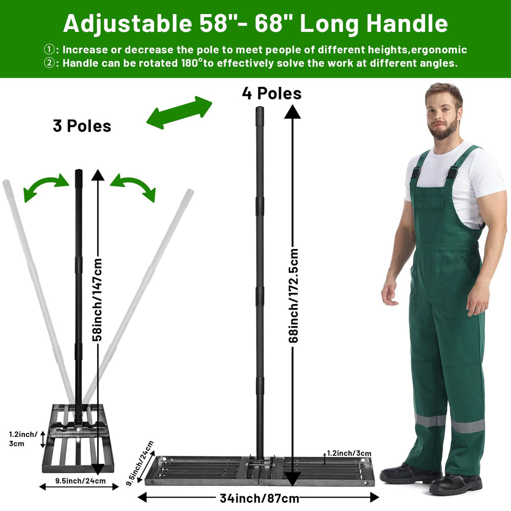 ABtool size comparison next to person demonstrating manageable work width