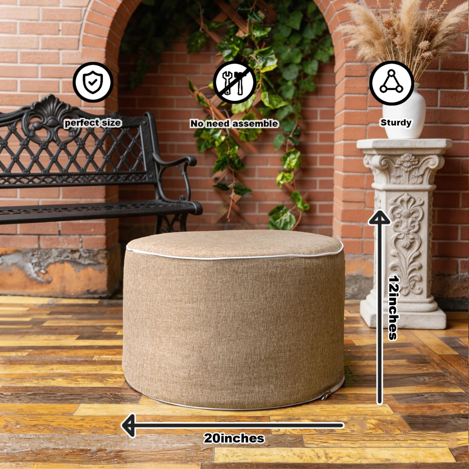 AbunHeri ottoman used as footrest delivering ergonomic leg comfort