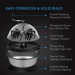 AC Infinity non-stick stainless bowl interior preventing cling and easing cleanup