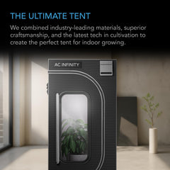 AC Infinity CLOUDLAB 422 open door with taller window for full plant visibility and easy access