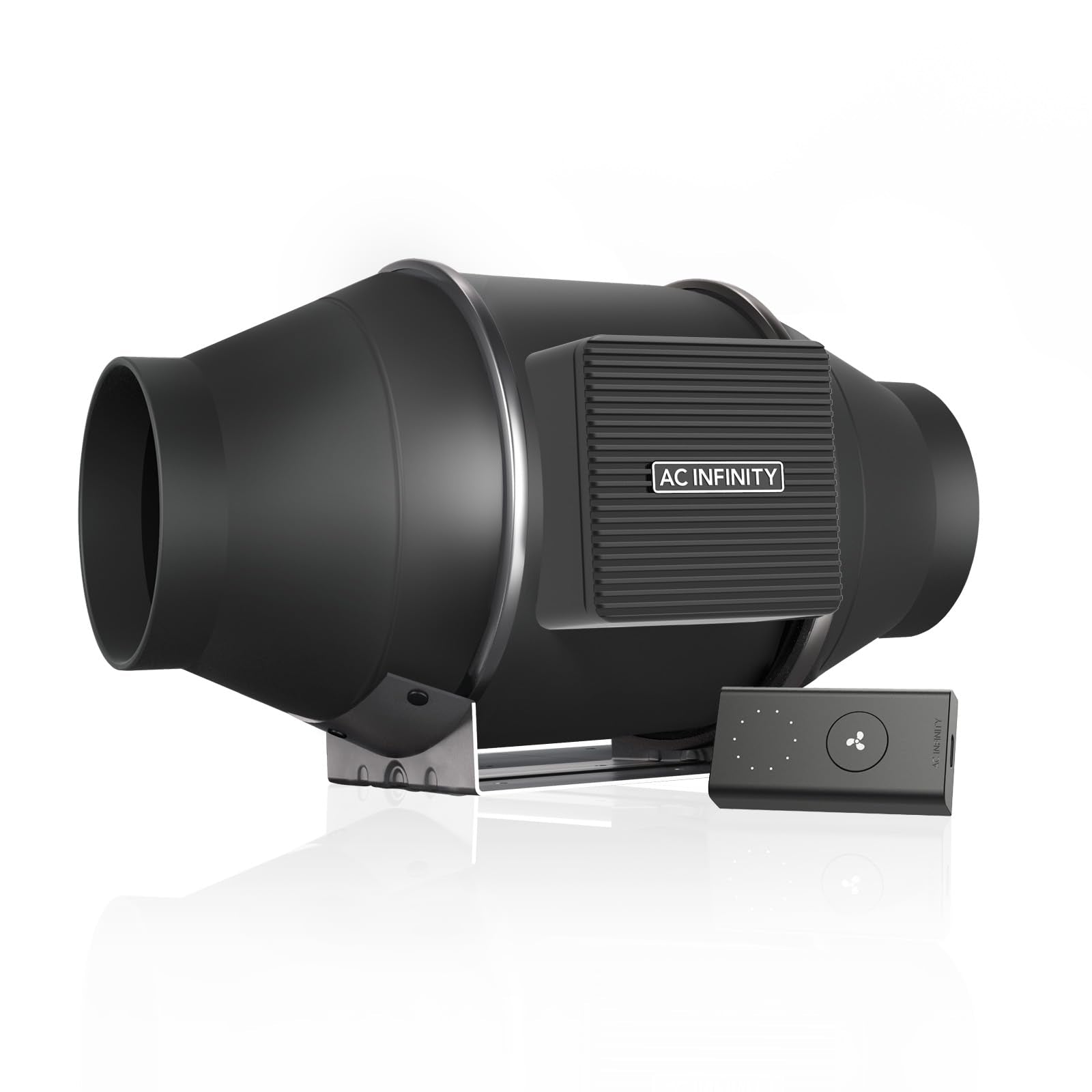 AC Infinity CLOUDLINE PRO S4 front view showing compact inline fan and mounting benefit