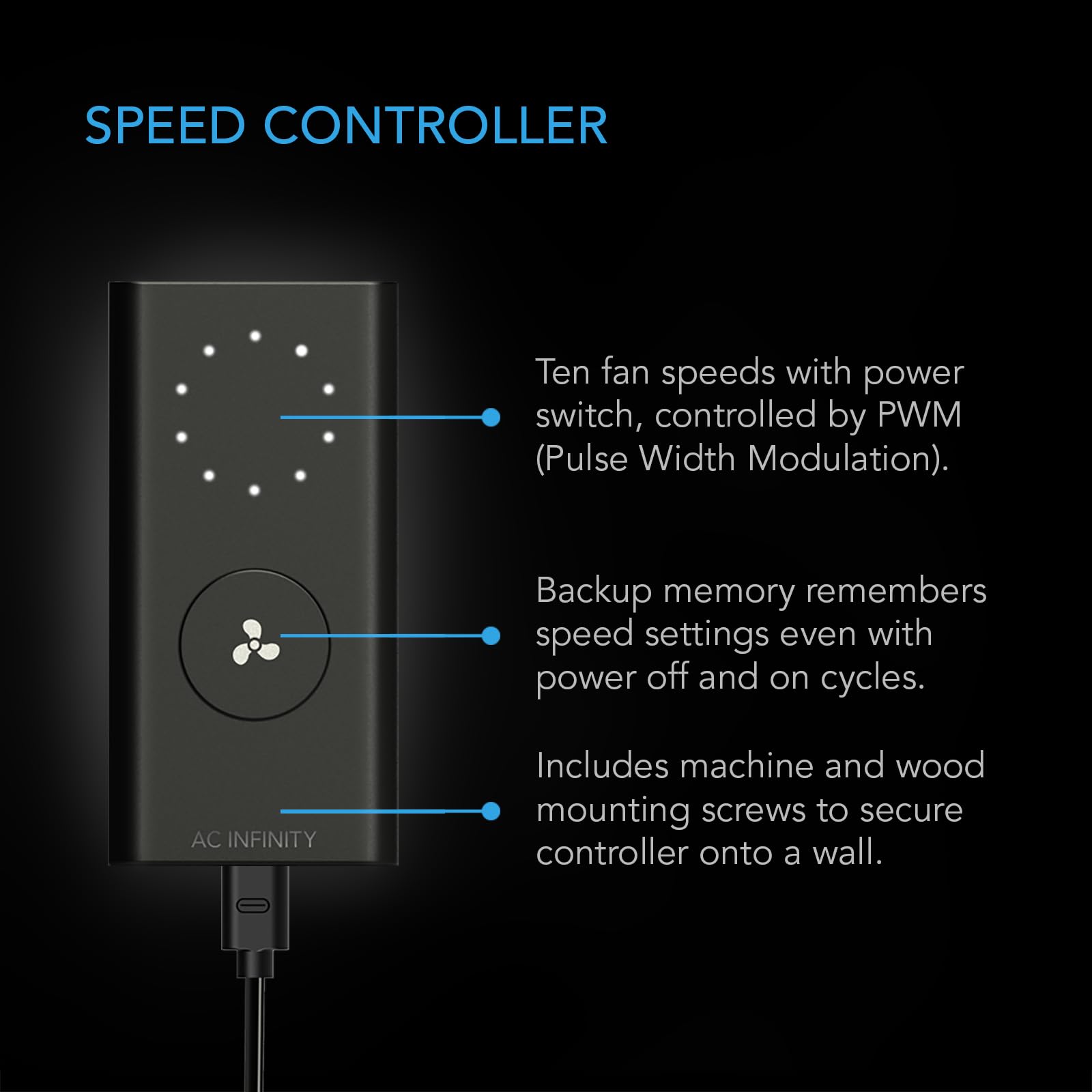AC Infinity S4 side profile with dimensions highlighting compact installation advantage