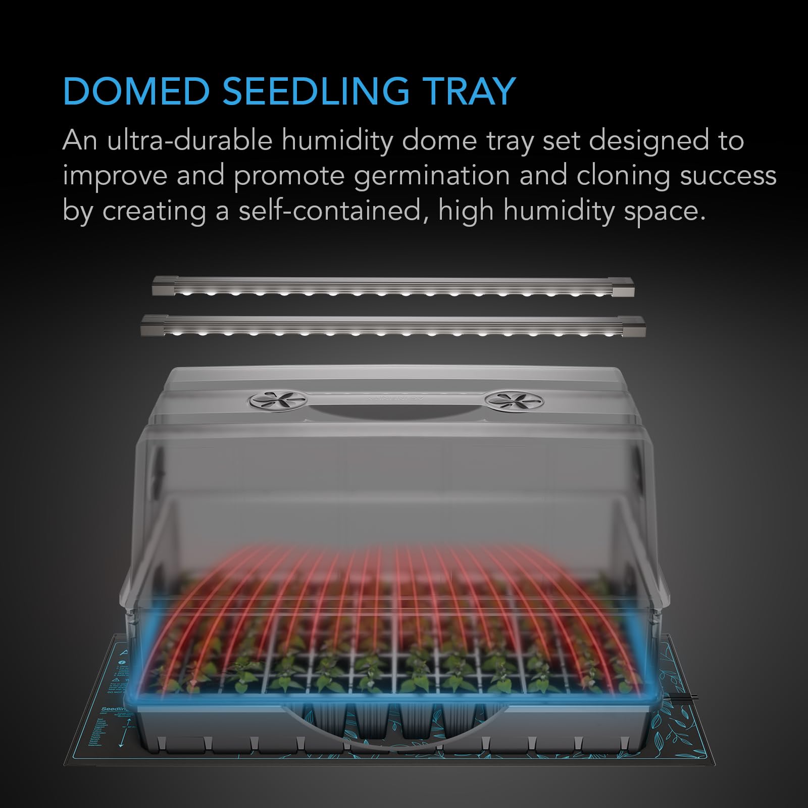 AC Infinity close-up of thick 3mm dome highlighting durable humidity control