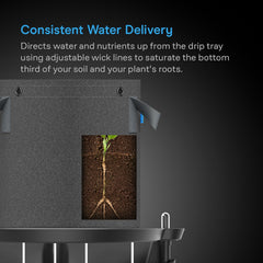AC Infinity drip tray detail showing runoff collection and cleaner grow area benefit