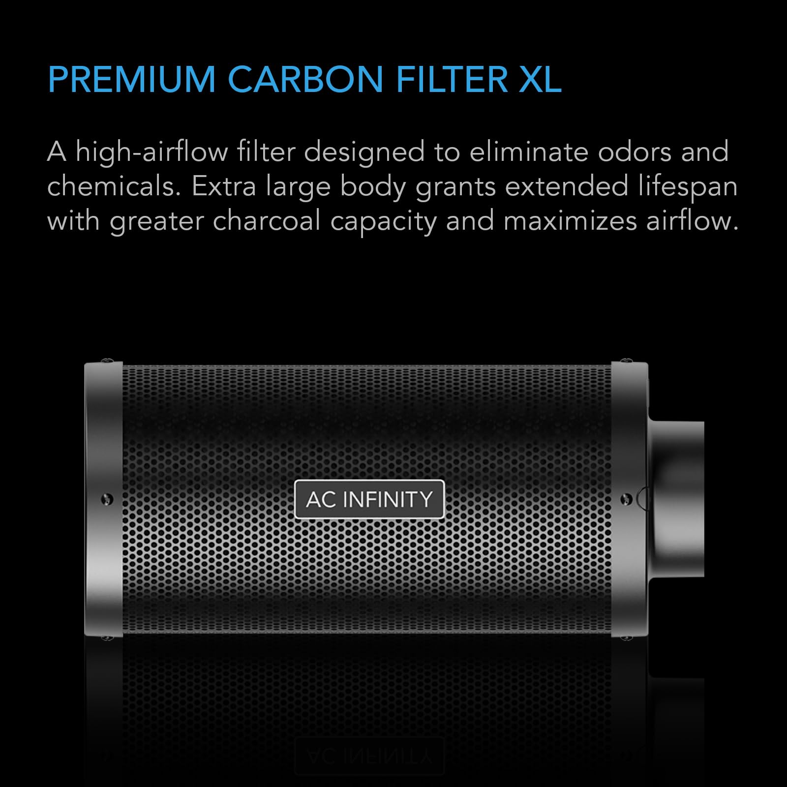 AC Infinity close-up of aluminum flange and secure duct connection for leak prevention