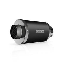 AC Infinity front view of 4-inch duct silencer showing compact profile and benefit of quieting fans