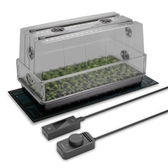 AC Infinity front view of 6x12 kit showing dome and trays for reliable germination