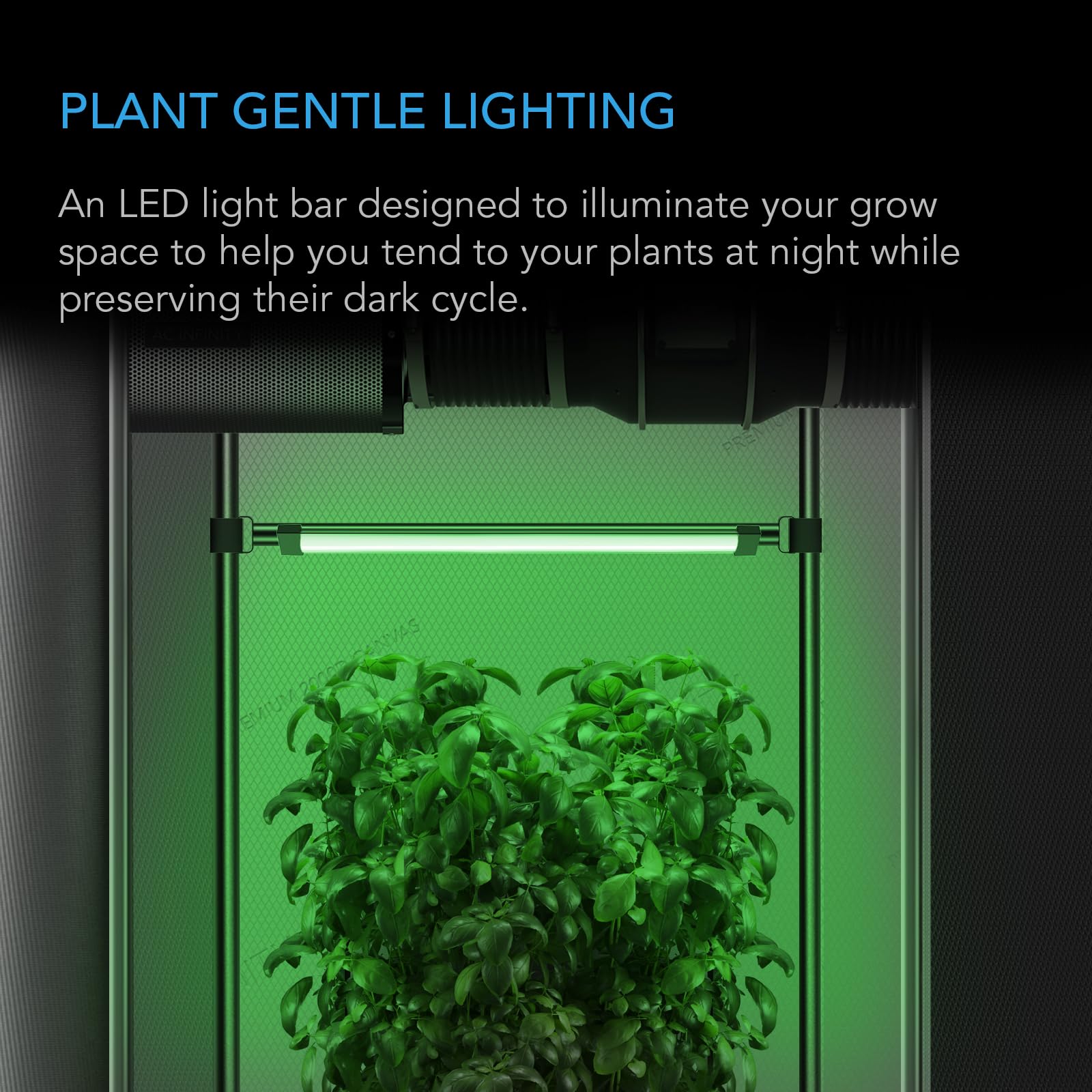 AC Infinity IONBEAM Green diffuser closeup showing softening texture for even light spread