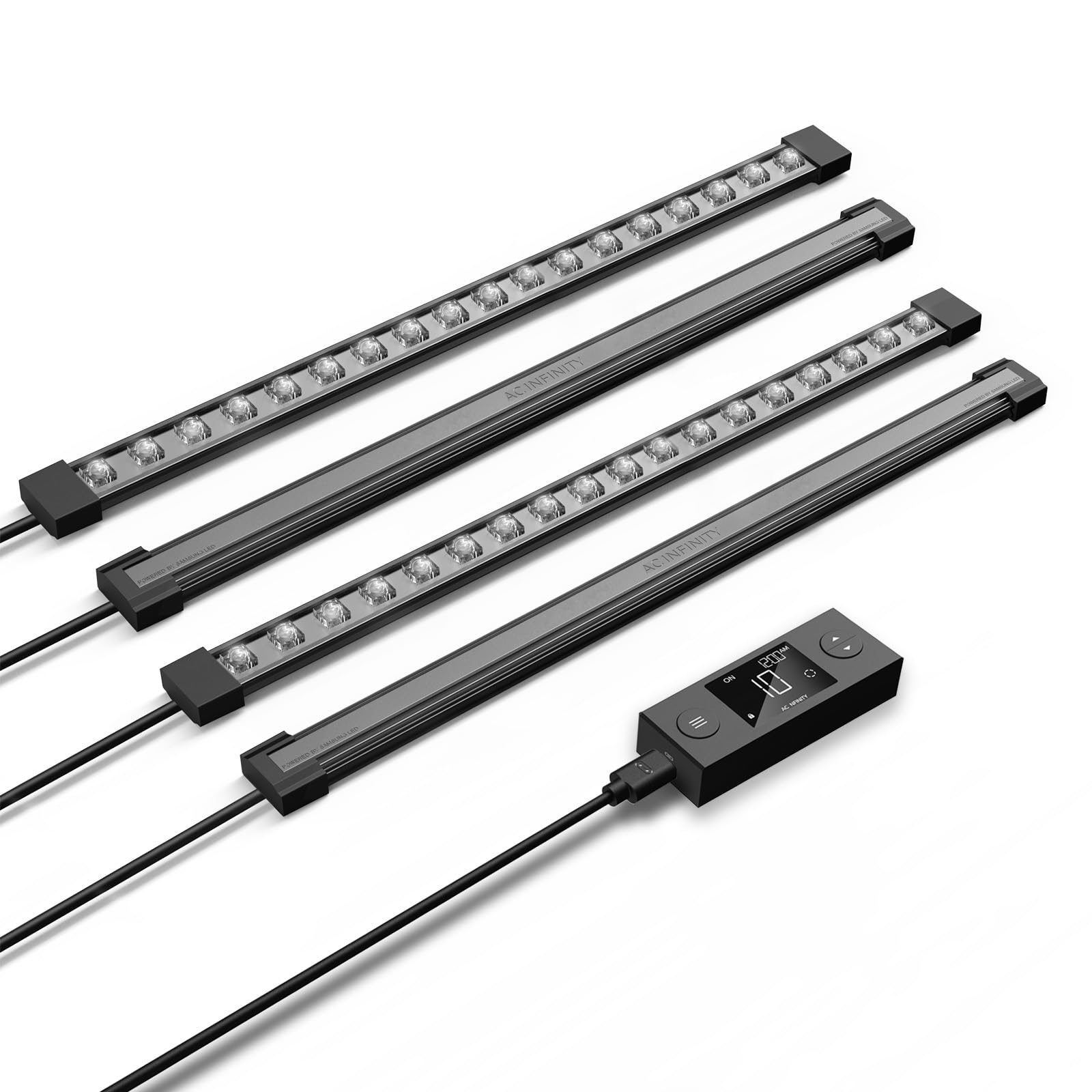 AC Infinity IONBEAM S16 front view showing slim bar design and full-spectrum benefit