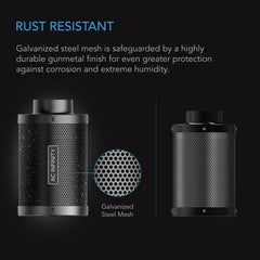 AC Infinity pre-filter and included straps with rope clips showing easy maintenance and setup