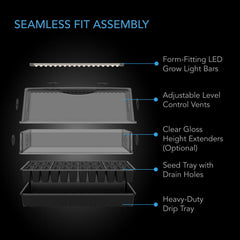AC Infinity seedling tray loaded with seedlings showing organized propagation and healthy growth