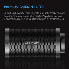 AC Infinity close-up of Australian charcoal granules highlighting high adsorption performance