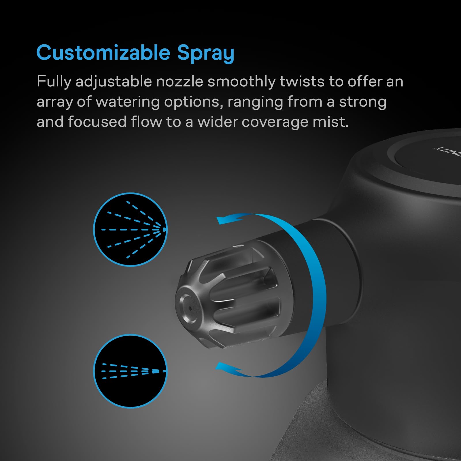 AC Infinity side view highlighting the 2L tank capacity for fewer refills during tasks