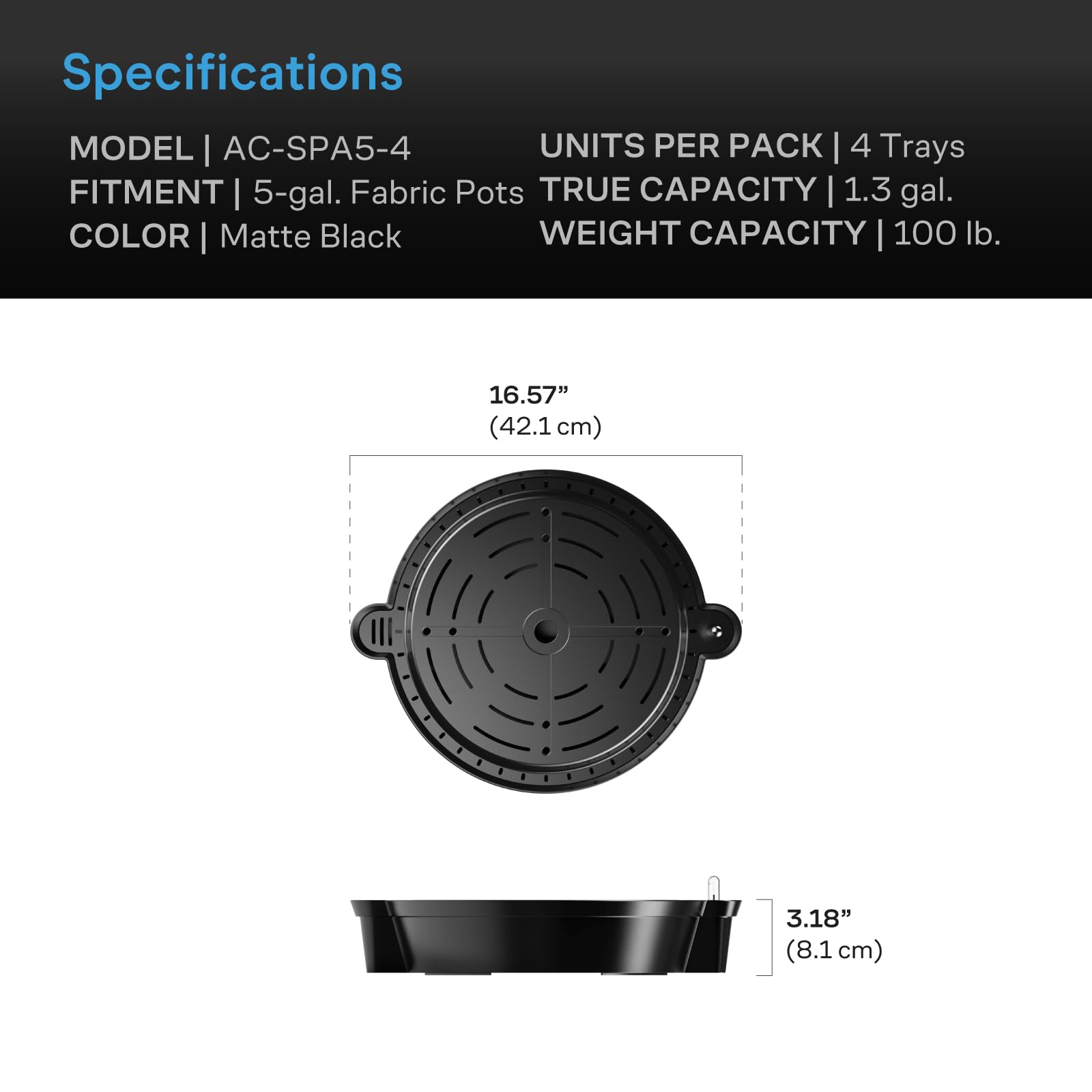 AC Infinity base next to ruler for scale showing space-saving footprint