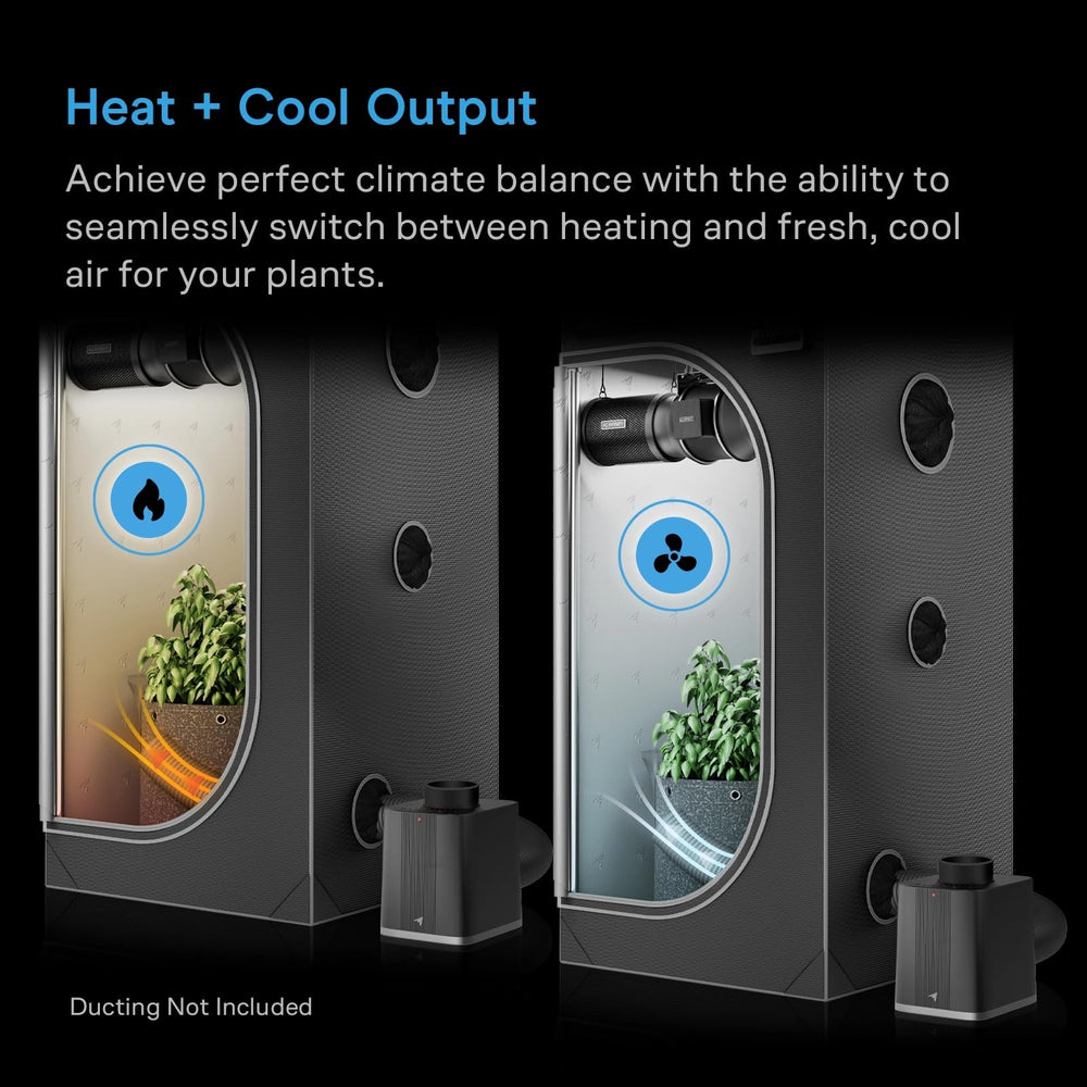 AC Infinity THERMOFORGE S7 installed in a grow tent demonstrating improved canopy climate control