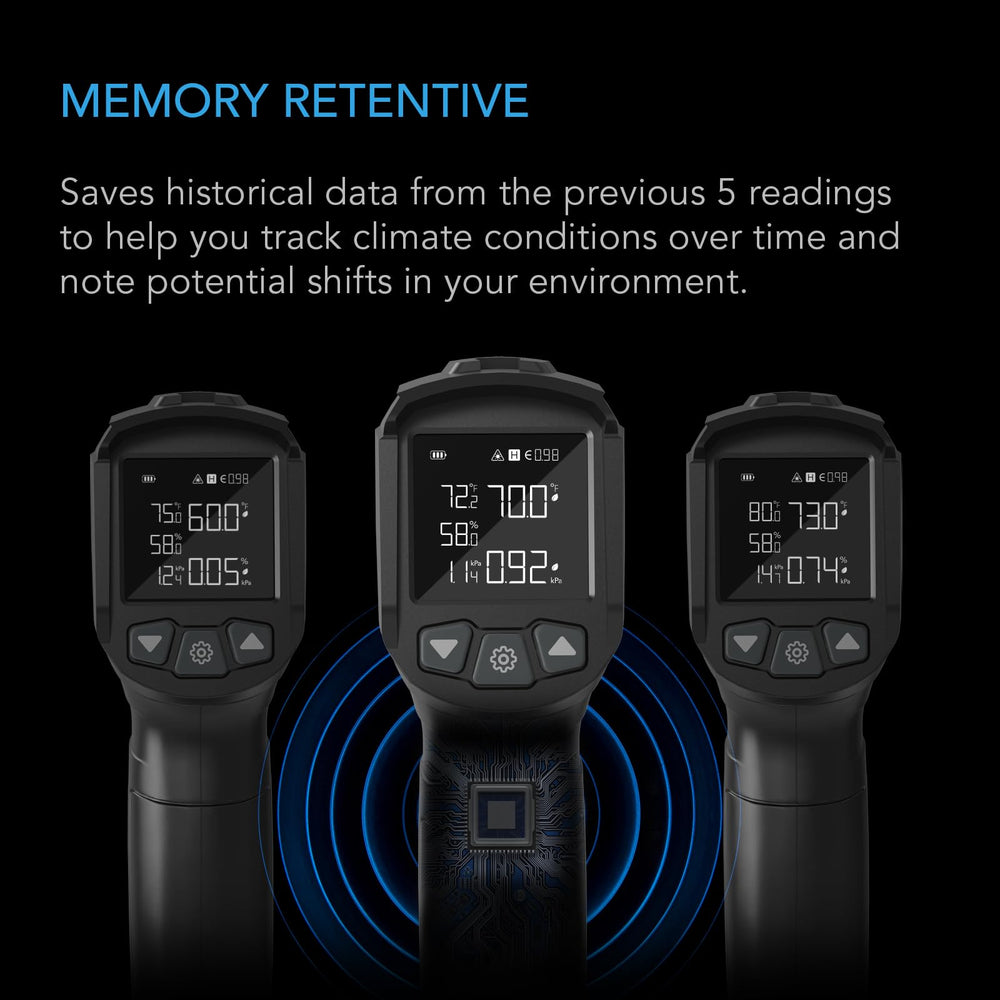 AC Infinity VPD thermometer held in hand showing size and pocketable portability benefit