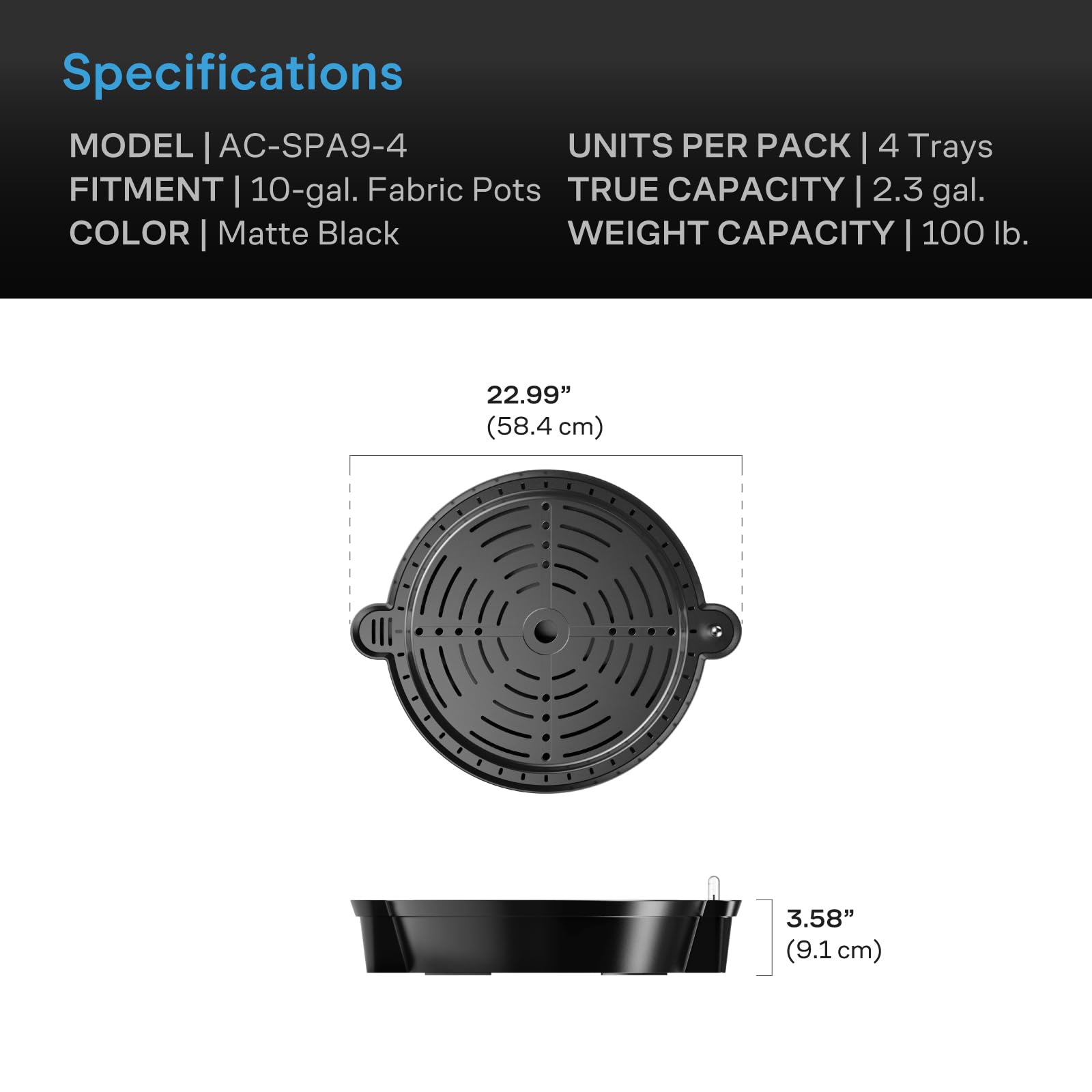AC Infinity weight test with heavy planter showing 100-pound capacity and durability benefit