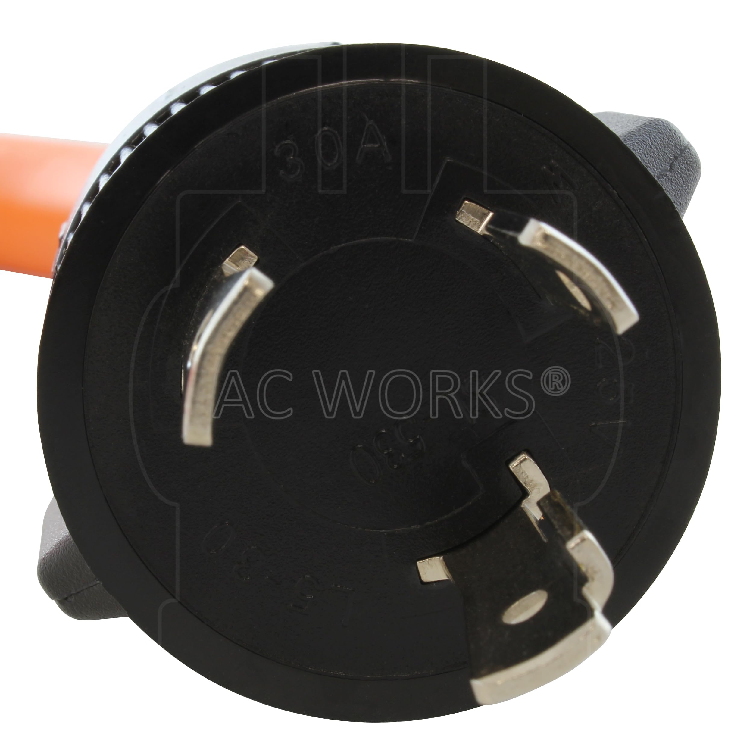 AC WORKS tri 5-15R sockets detail showing grounded household connections for multiple devices