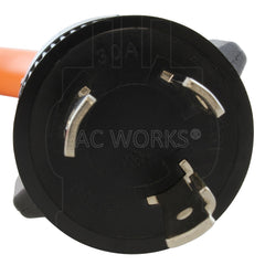 AC WORKS tri 5-15R sockets detail showing grounded household connections for multiple devices